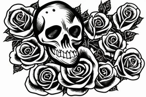 A skeleton hand holding a rose tattoo idea