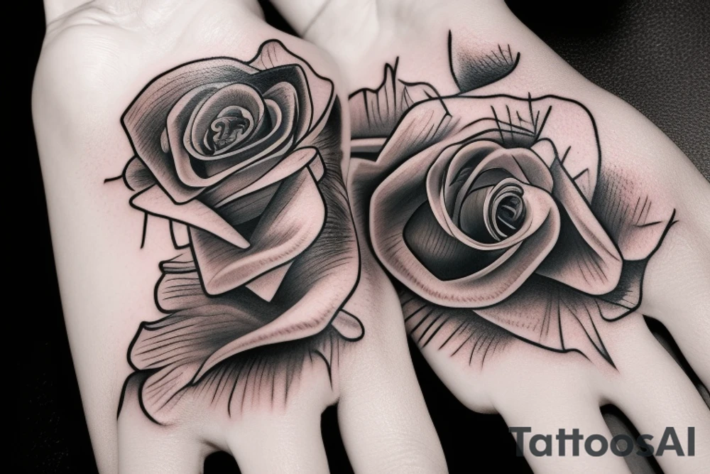 A skeleton hand holding a rose tattoo idea