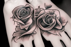 A skeleton hand holding a rose tattoo idea