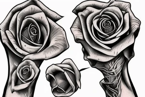 A skeleton hand holding a rose tattoo idea