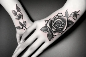 A skeleton hand holding a rose tattoo idea