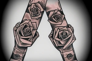 A skeleton hand holding a rose tattoo idea