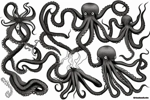 octopus smoking weed tattoo idea
