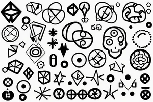 A psychology symbol along with a brain with hexagonal shapes tattoo idea