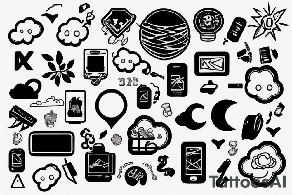 garden with internet connection and sending data to cloud tattoo idea