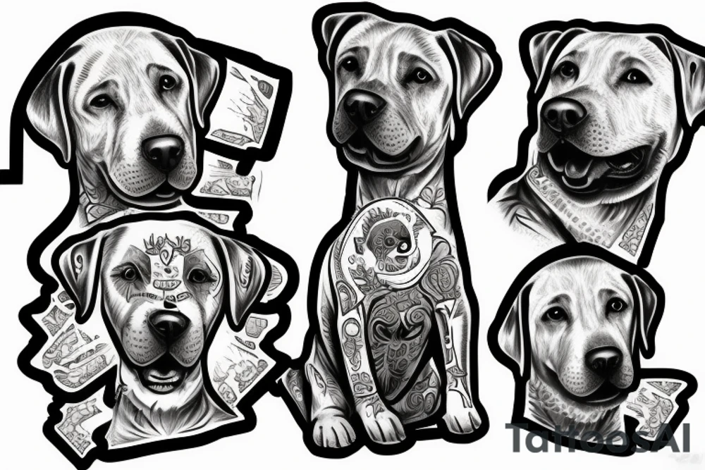 Two Labrador best friends tattoo idea
