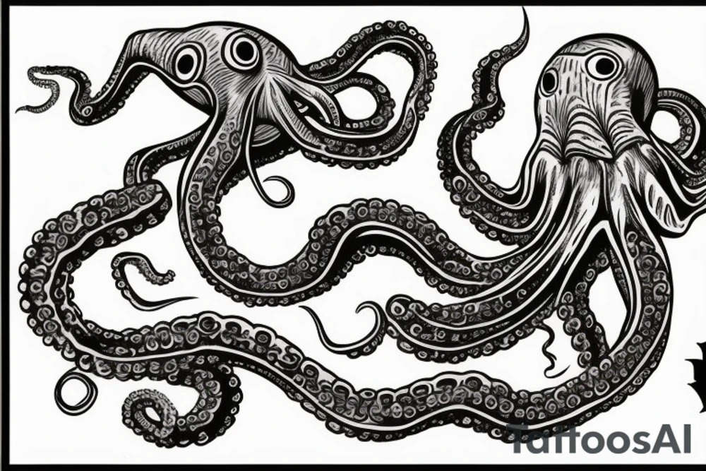 octopus attacking a diver tattoo idea