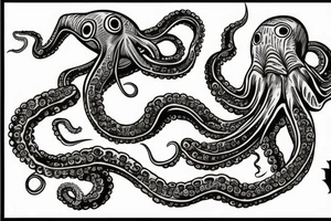 octopus attacking a diver tattoo idea