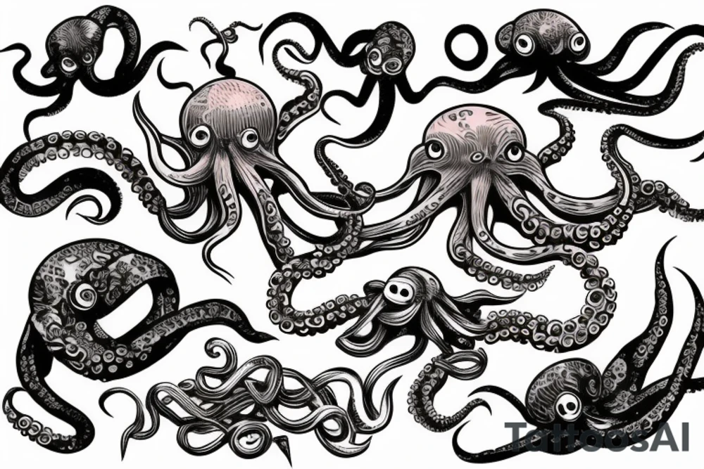 octopus attacking a diver tattoo idea