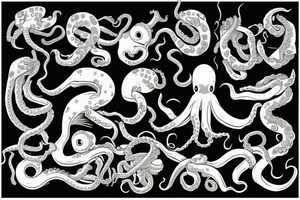 diver being attacked by an octopus tattoo idea