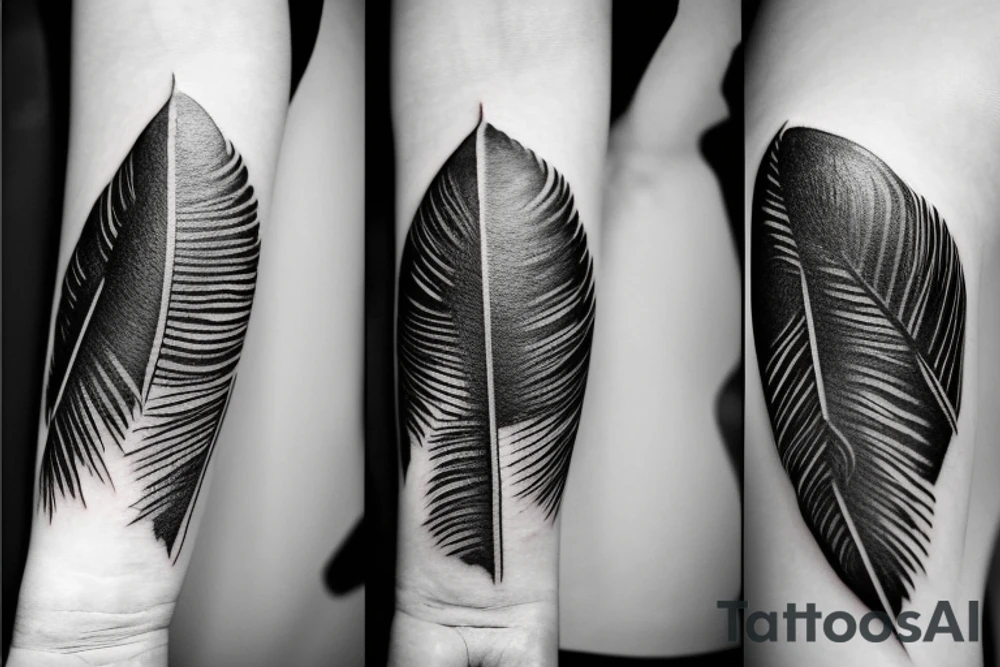 Crow feathers arm tattoo idea