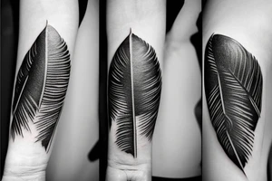 Crow feathers arm tattoo idea