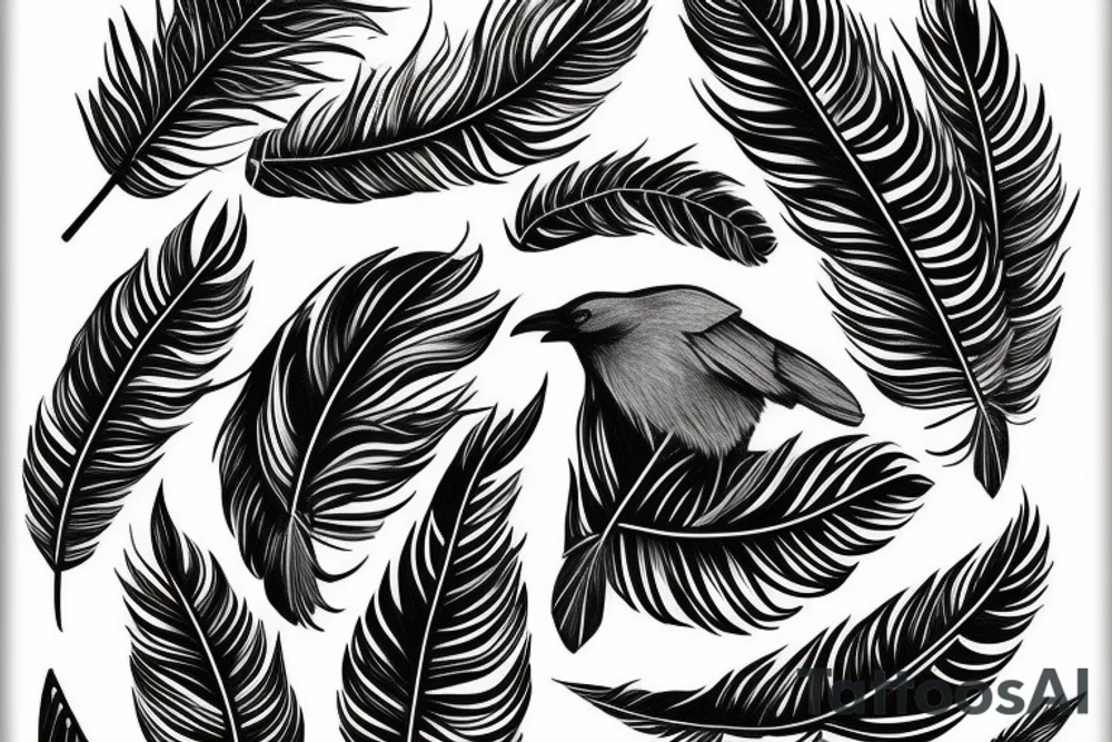 Crow feathers tattoo idea