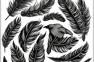Crow feathers tattoo idea