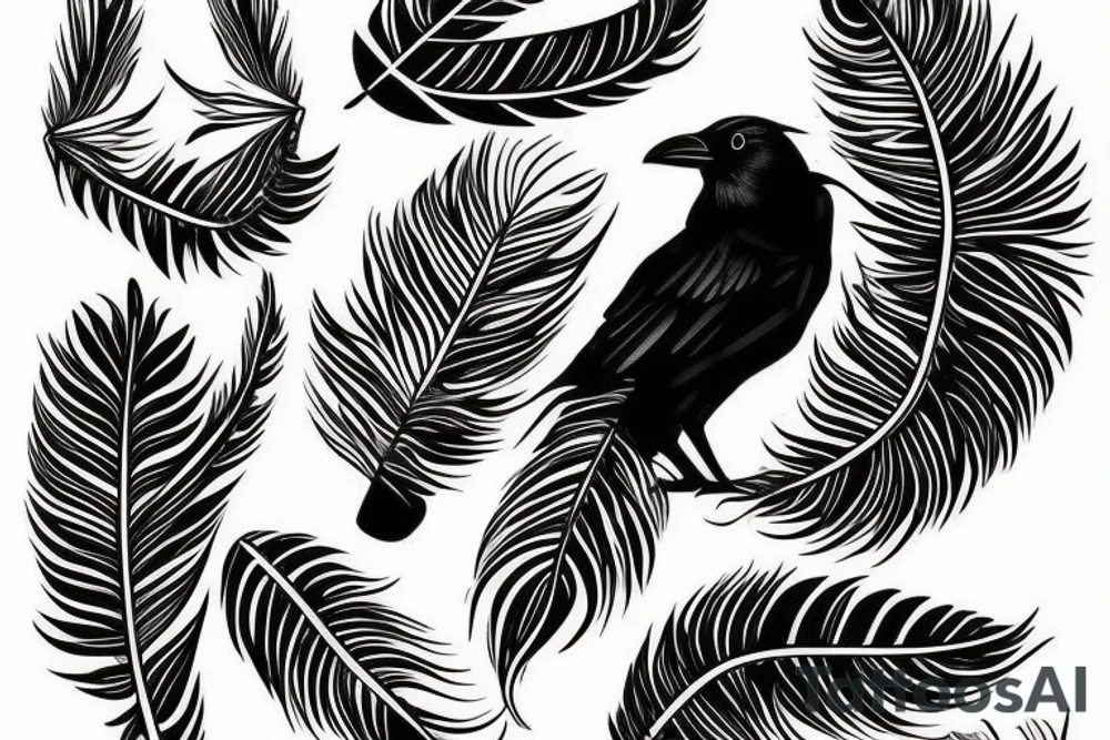 Crow feathers tattoo idea