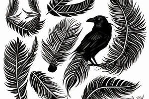 Crow feathers tattoo idea