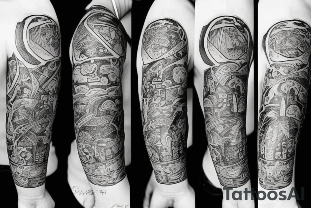 Wine bottle tattoo idea