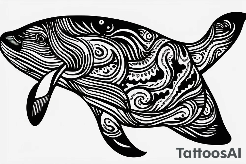 Whale with a 52 around it tattoo idea