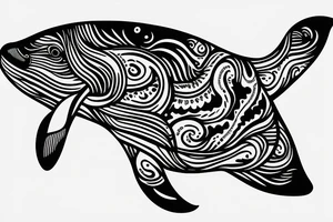 Whale with a 52 around it tattoo idea
