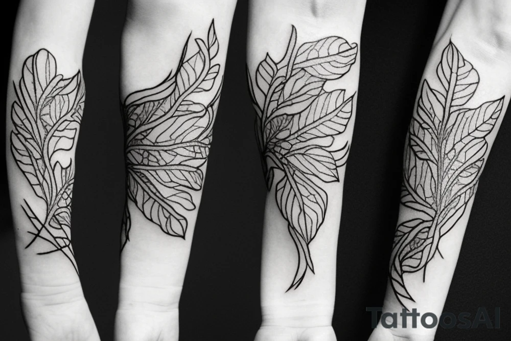 Vine leaves around the forearm tattoo idea