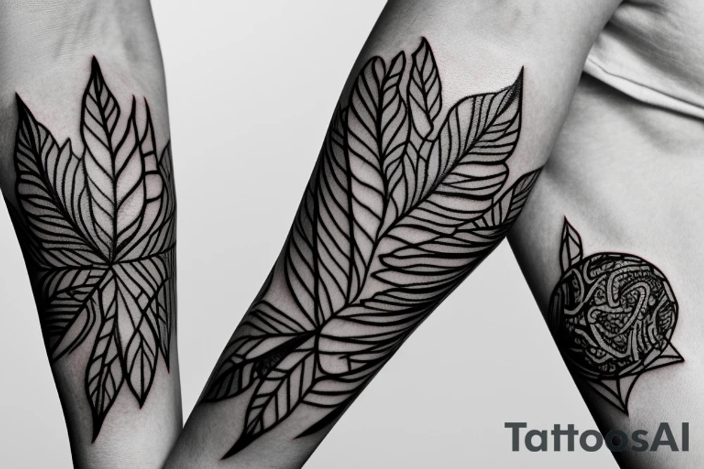 Vine leaves around the forearm tattoo idea