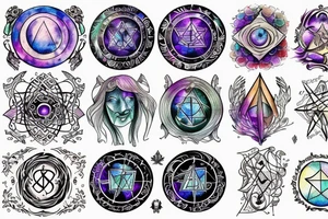Wiccan astrology bright tattoo idea