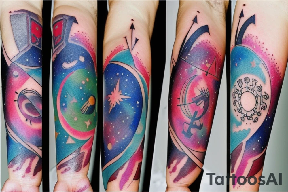 Space and astrology tattoo idea