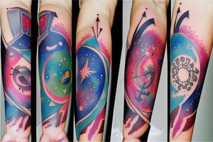 Space and astrology tattoo idea