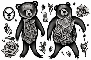Bear on a cliff tattoo idea