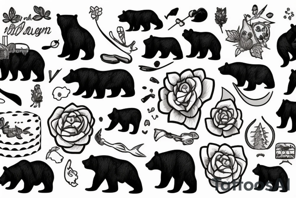 Bear on a cliff tattoo idea