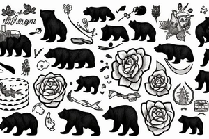 Bear on a cliff tattoo idea