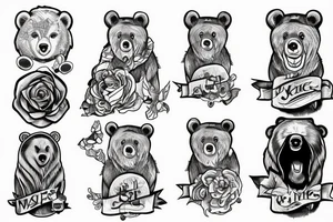 Bear standing on a cliff tattoo idea