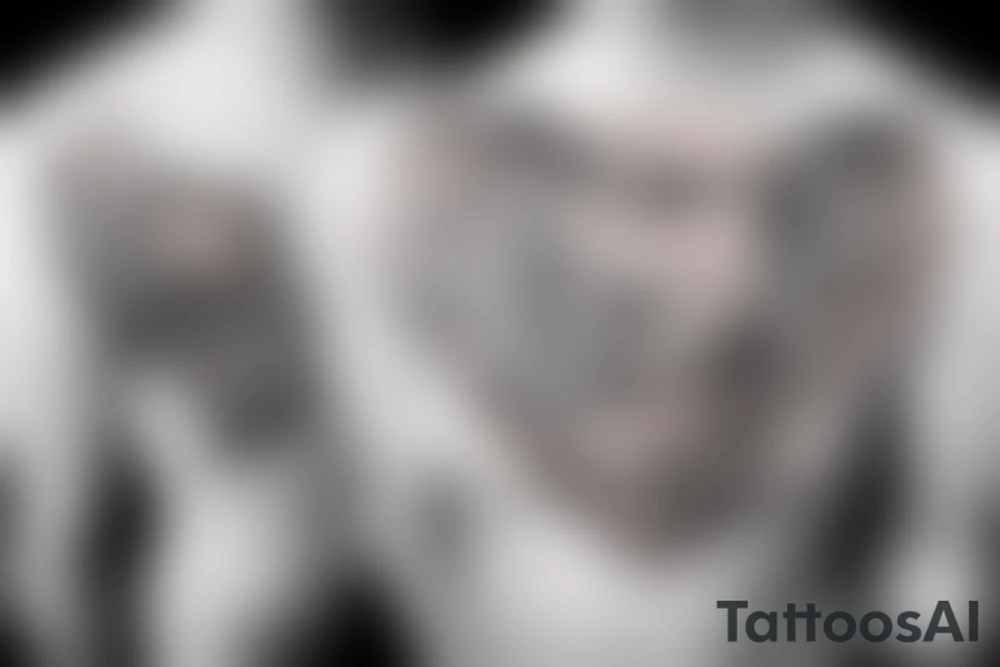 Bear standing on a cliff tattoo idea