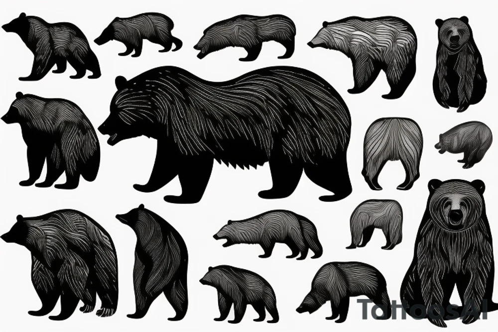 Bear standing on a cliff tattoo idea