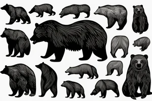 Bear standing on a cliff tattoo idea