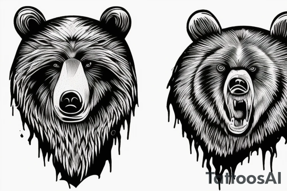 Bear standing on a cliff tattoo idea