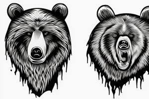 Bear standing on a cliff tattoo idea