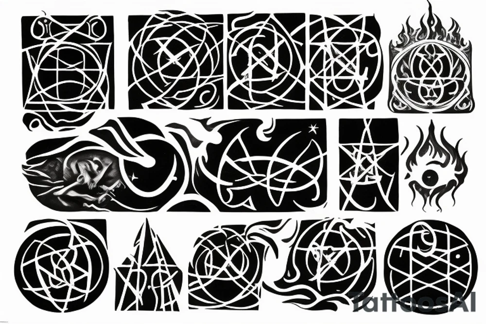 Alchemical djinn sigil tattoo idea