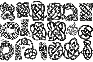 celtic knot with symbols of air water earth fire tattoo idea