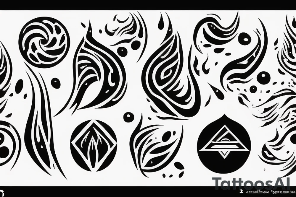 air water earth fire symbols tattoo idea