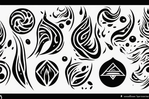 air water earth fire symbols tattoo idea