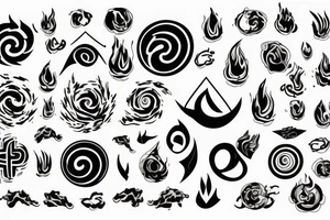 air water earth fire symbols tattoo idea