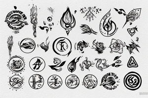 air water earth fire symbols tattoo idea