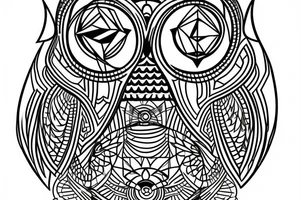 Geometric owl design tattoo idea