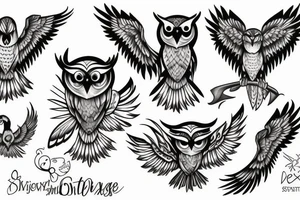 Phoenix and Owl tattoo idea