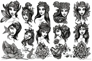 noctiluca goddess portait tattoo idea