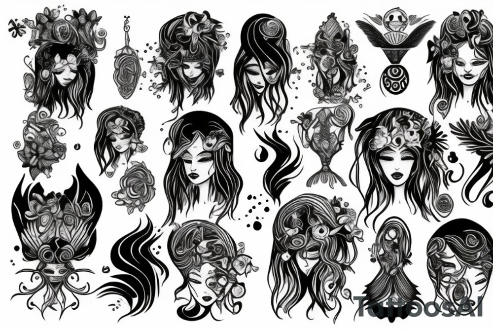 noctiluca goddess portait tattoo idea