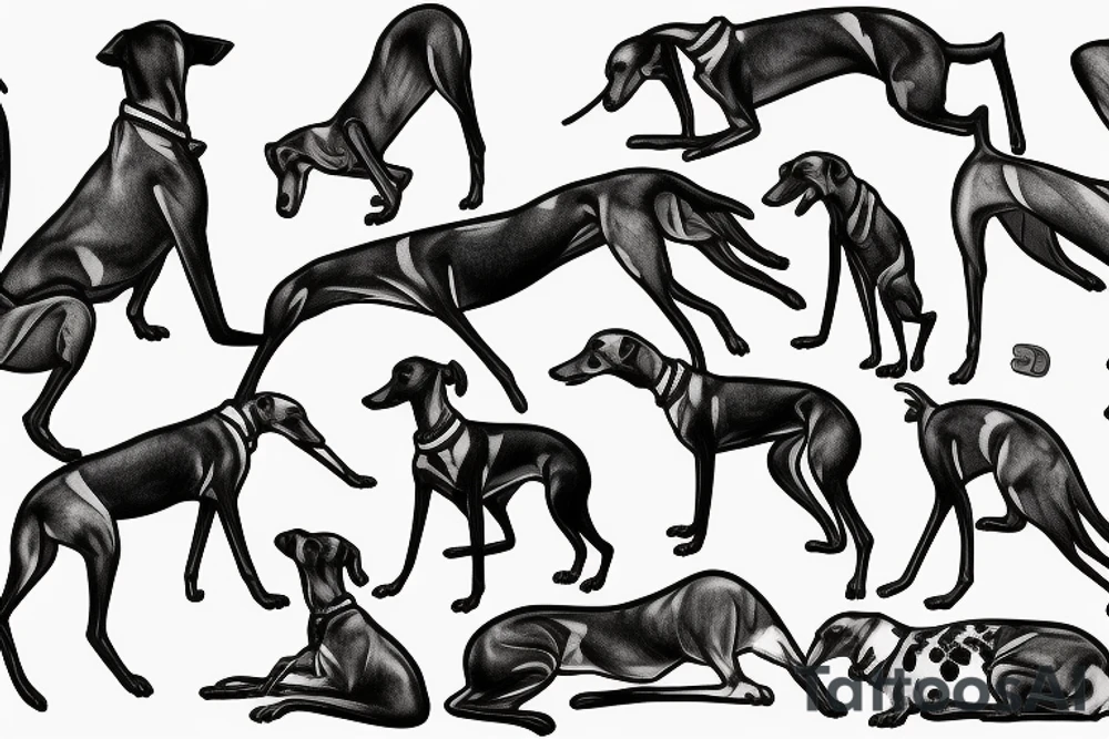 Greyhound on a rock tattoo idea