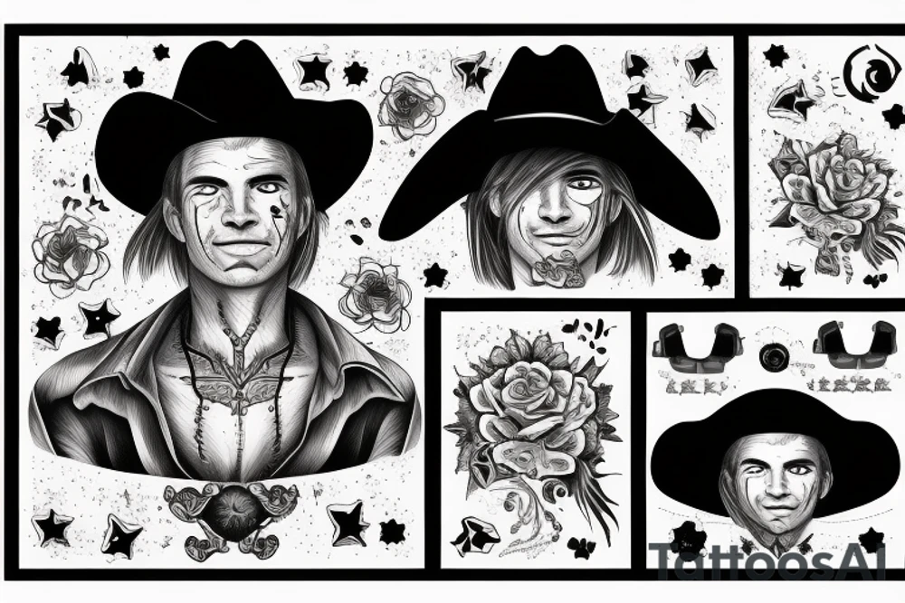 Cowboy in pain tattoo idea