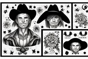 Cowboy in pain tattoo idea